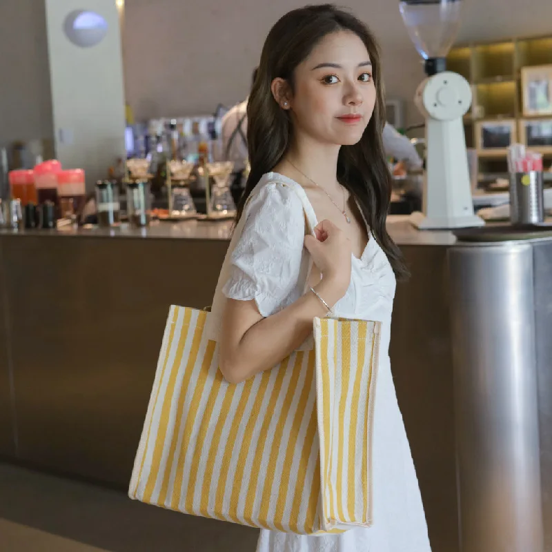 Large Capacity Oxford Cloth Women\'s Bags Fashion Female Portable Tote Striped Shopping Shopper Shoulder Bags Ladies Handbags