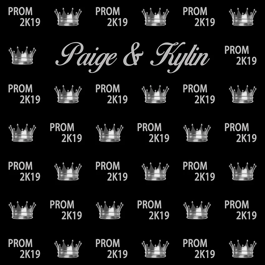 10x10FT Vintage Crowns Symbols PROM 2K19 DIY Custom Photo Backdrops Studio Backgrounds Vinyl 300cm x 300cm