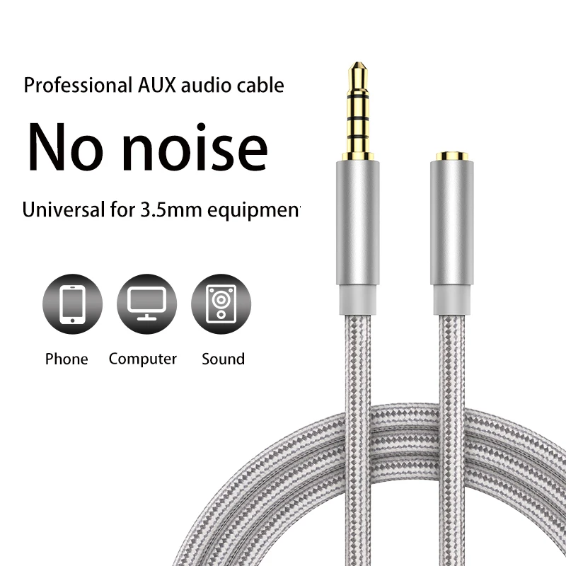 3.5mm Jack przewód Aux kabel rozszerzenie Audio do słuchawek przedłużacz głośników do telefonu komórkowego wzmacniacz samochodowy PC MP3/MP4