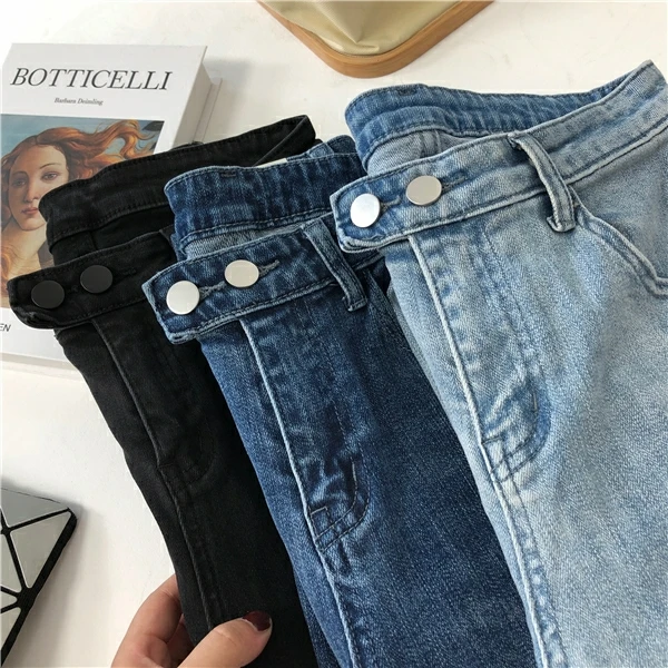 Soft High Waist Women\'S Trousers Denim Loose Streetwear Jean Vintage Full Girls Jeans Woman Pants Straight Femme Pantalon Mujer