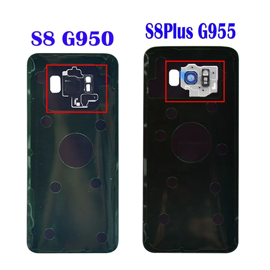 For Samsung Galaxy S8 G950F Back Battery Cover Door Rear Glass Housing Case For Samsung S8 Plus G955F Battery Cover With Lens