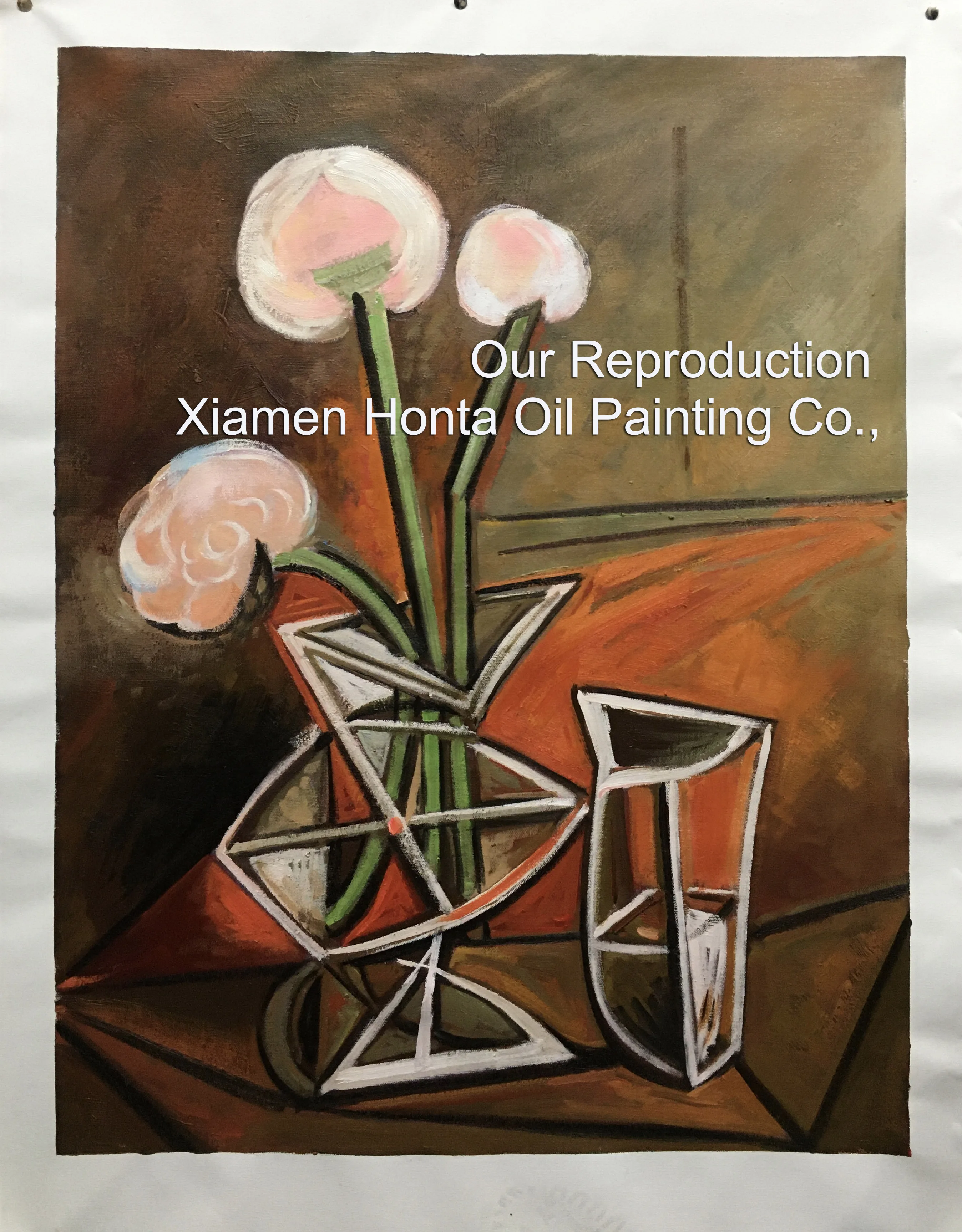 Oil Painting Reproduction on Linen canvas,vase-with-flowers-1943 by pable picasso  ,Museum Quality,Free fast shipping,HANDMADE