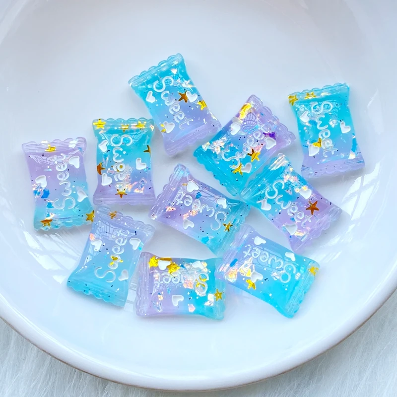 20Pcs New Resin Lovely Mixed Shiny Mini Candy Flat Back Cabochon Scrapbook DIY Embellishments Accessories Q41