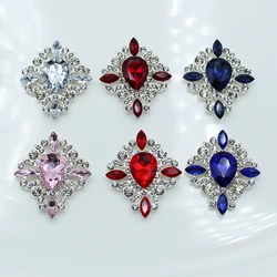 5pcs shiny alloy brooch accessories glass crystal jewelry gift box wedding invitation greeting card creative decoration buckle