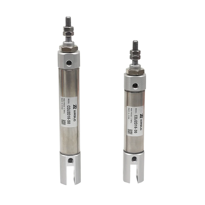 CDJ2D10 CDJ2D16 Double clevis Mini Pneumatic Air Cylinder Double Acting Single Rod 10mm 16mm Bore 5~200mm Stroke with pin