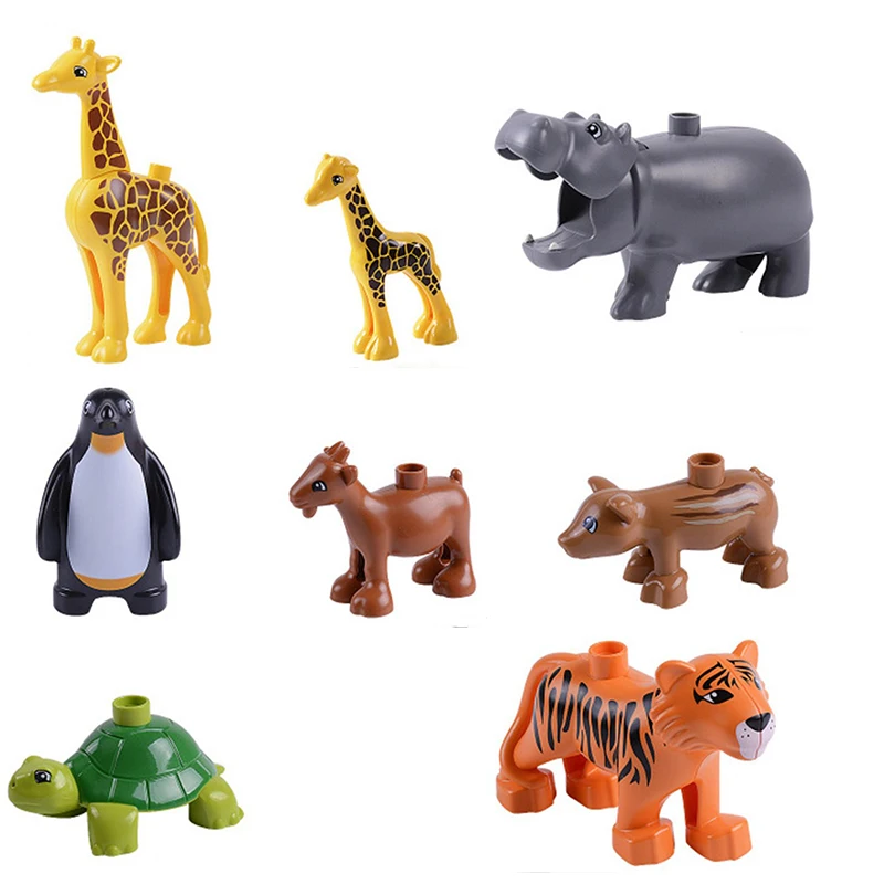 Diy Big Size Building Blocks Animal Accessories Monkey Giraffe Duck Compatible with kids Bricks Toys Gifts for Children Gift