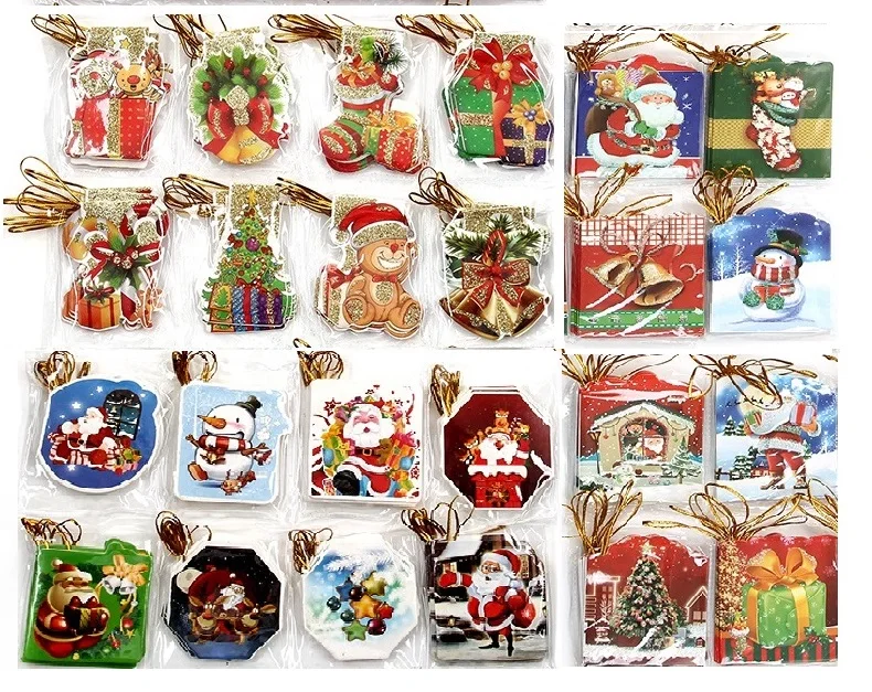 

5000 PCS Christmas Christmas Tree Mini Small Card Christmas Decoration Supplies Gold Line Sling Christmas Greeting Wish Gift