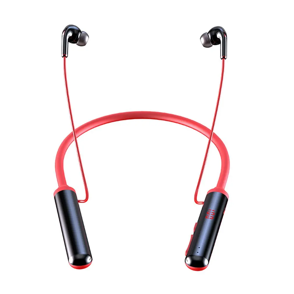 Wireless Earphone Neckband Earphones Magnetic Sports Headphones Bass Stereo Headset Noise Cancelling 600mAh LED Display