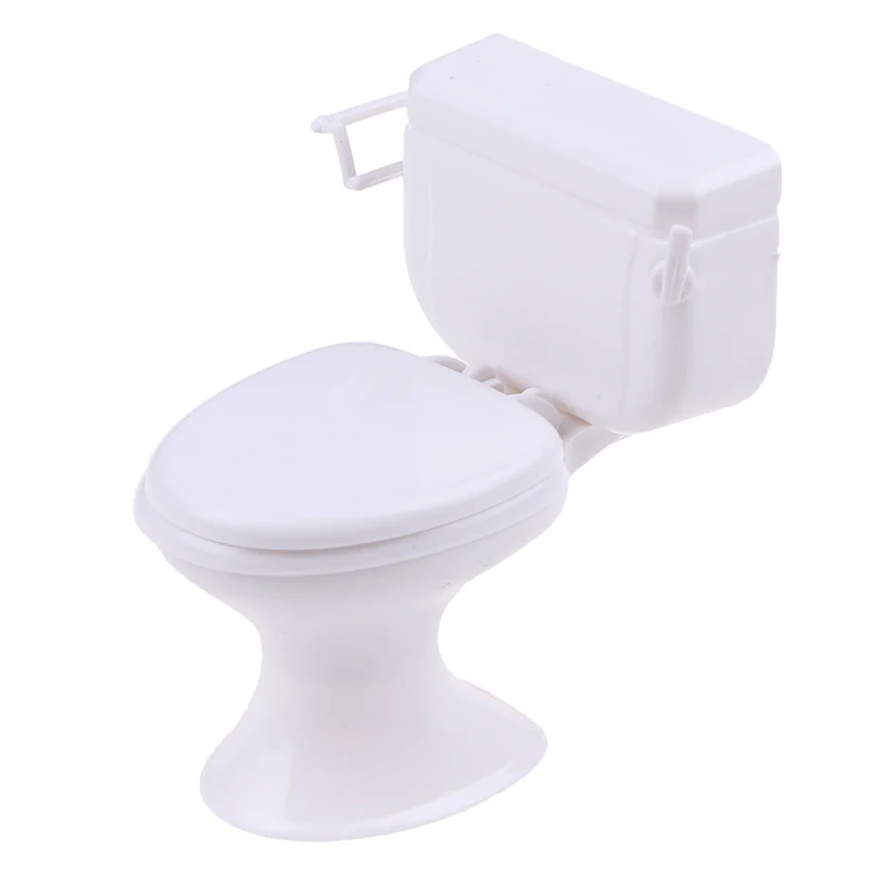 High Quality Dollhouse Furniture Vintage Bathroom Modeling White Toilet Doll House Miniature Baby Pretend Toys Dolls Accessories