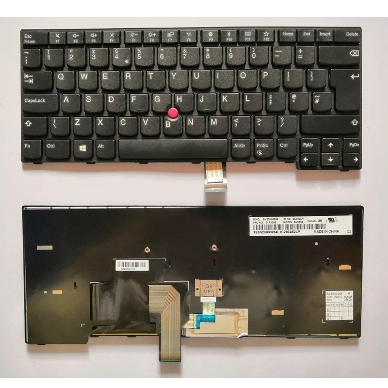 Imagem -05 - Teclado Portátil para Lenovo Qwerty Espanhol e Espanhol Eua sp br it ar tr fr ru Reino Unido E470 E470c E475 Fru 01ax040 Novo