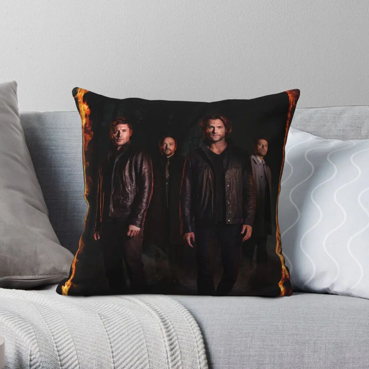 

Supernatural Pillowcase Polyester Linen Velvet Pattern Zip Decor Pillow Case Home Cushion Cover 45x45