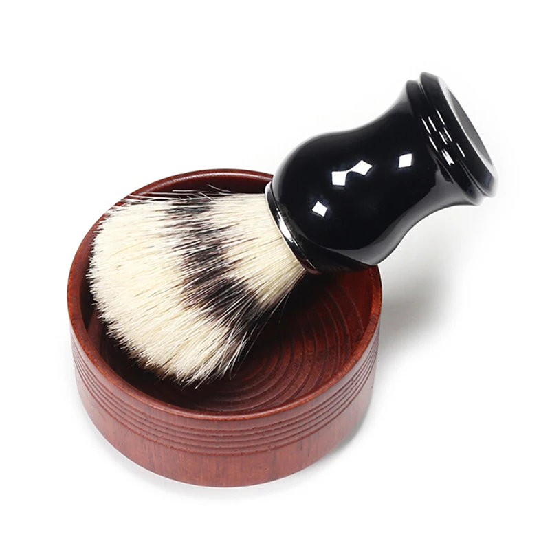 Brocha de afeitar de pelo de tejón puro para hombre, de madera 100% maquinilla de afeitar, de doble borde, de seguridad, clásica, S0009