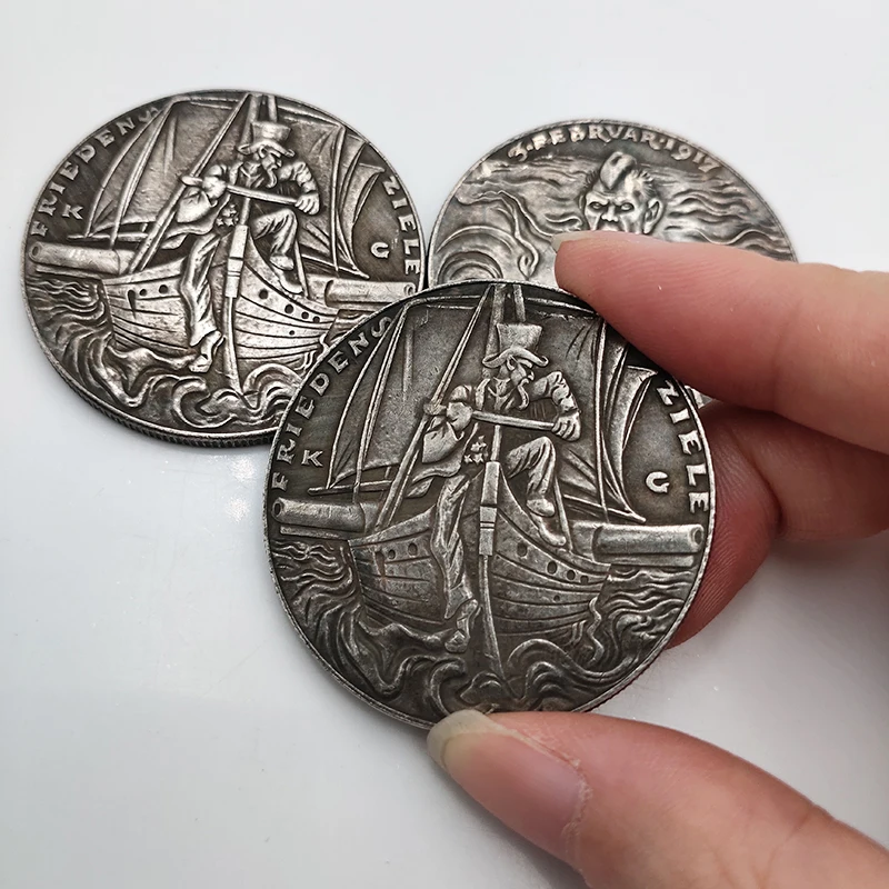 1917 عملة تذكارية ألمانيا الهدوء قارب البحر عملة جمع الهدايا التذكارية ديكور المنزل الحرف هدية #6