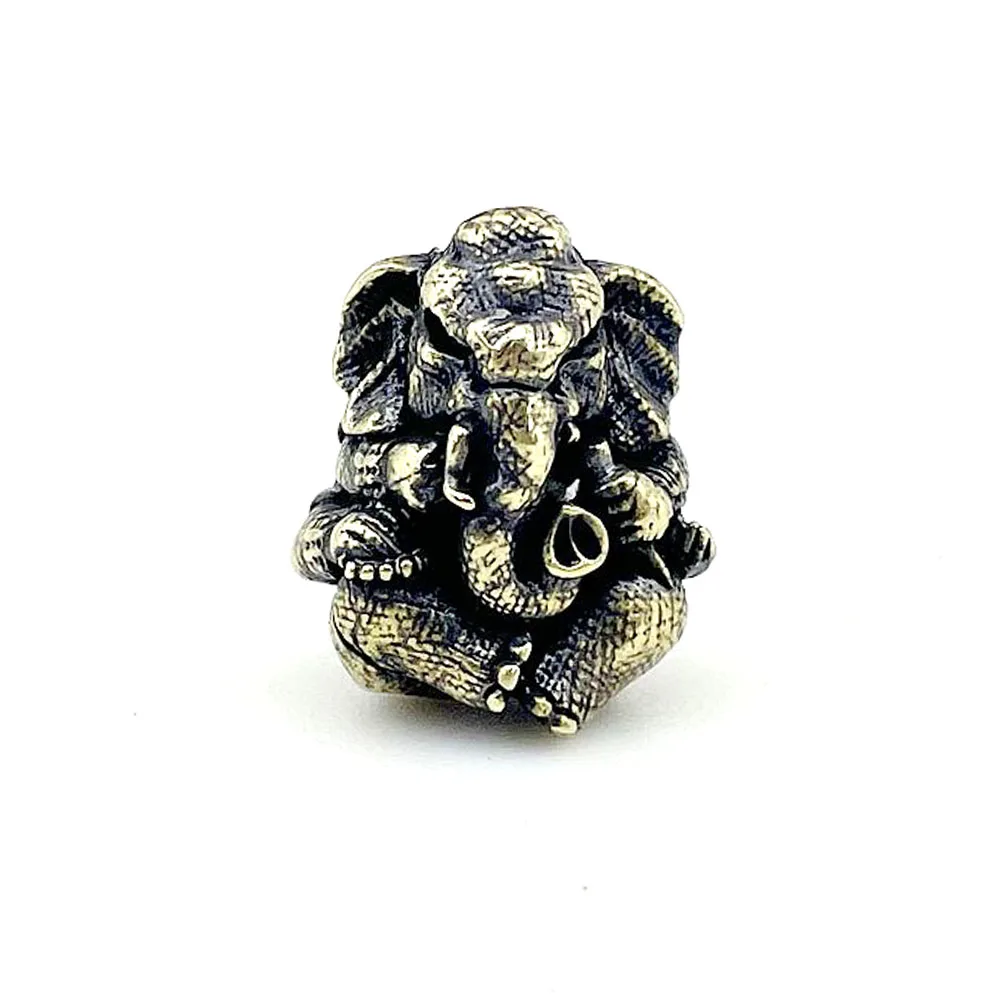 Brass Ganesha Knife Beads Outdoors DIY Tools EDC Gears Luck Charms Lanyard Pendants Parachute Cord Pearl Key Rings Accessories