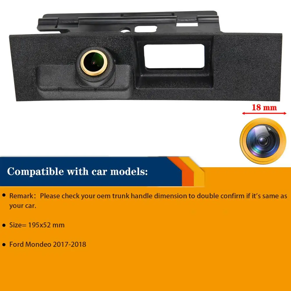 Misayaee HD 1280x720P Car Rear View Reverse Backup Camera for Ford Mondeo 2017 2018 3.0 Color Night Vision