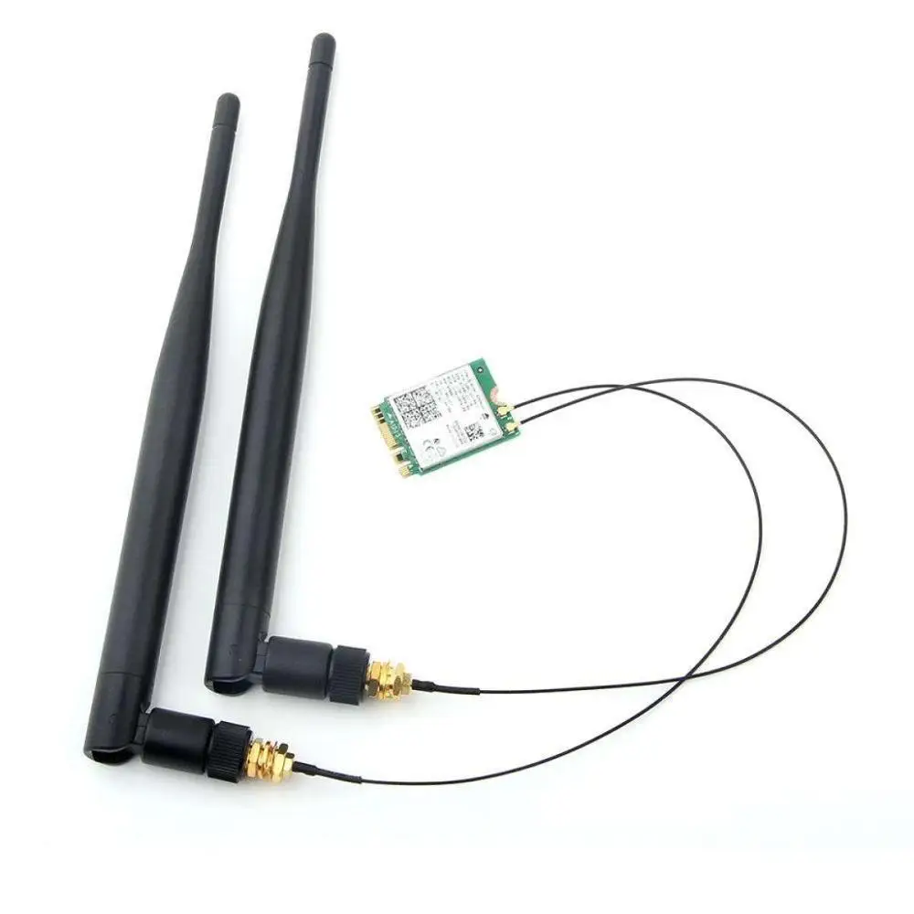 2x 6DBi/8DBi MHF4 U.fl kabel do RP-SMA anteny Wifi zestaw dla karty NGFF M.2 AX210 AX200 AX201 AC9260 9560 8265 8260 7265 7260 3165