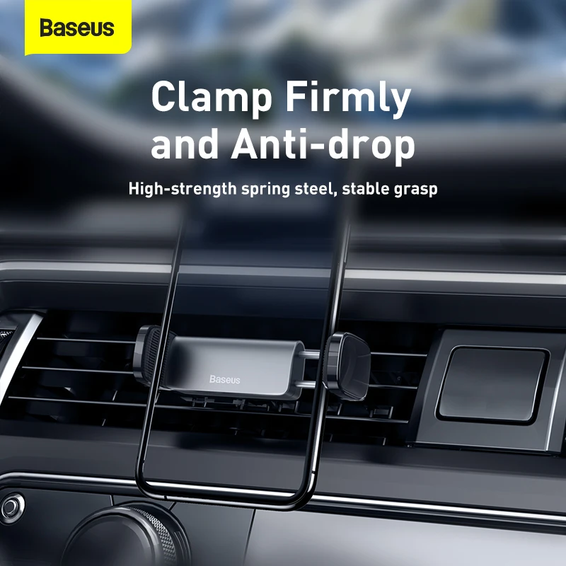 Baseus Car Phone Holder Air Outlet Car Mount For 4.7-6.5 inch Mobile Phones Car Holder Car Air Vent Clip Mount Car Stand Bracket