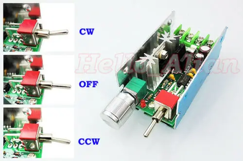 DC 12V-40V 12V 18V 24V 36V 5A PWM DC Motor Speed Controller Regulator CW CCW OFF Reversible Switch 10%-100% 15kHz PWM Frequency