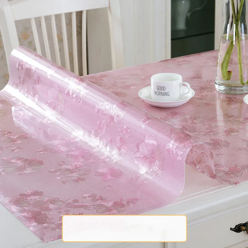 1.0mm/1.5mm/2.0mm/3.0mm Thick PVC Table Cloths Soft Glass Oilproof Table Covers Waterproof Tablecloth Oil Glass Soft Cloth Decor
