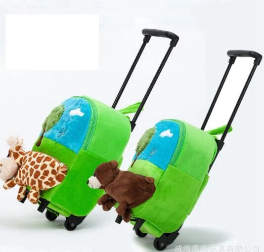 baby trolley backpack bag with Wheels kids Rolling Backpack luggage bag children cartoon school bag wheels for baby kindergarten