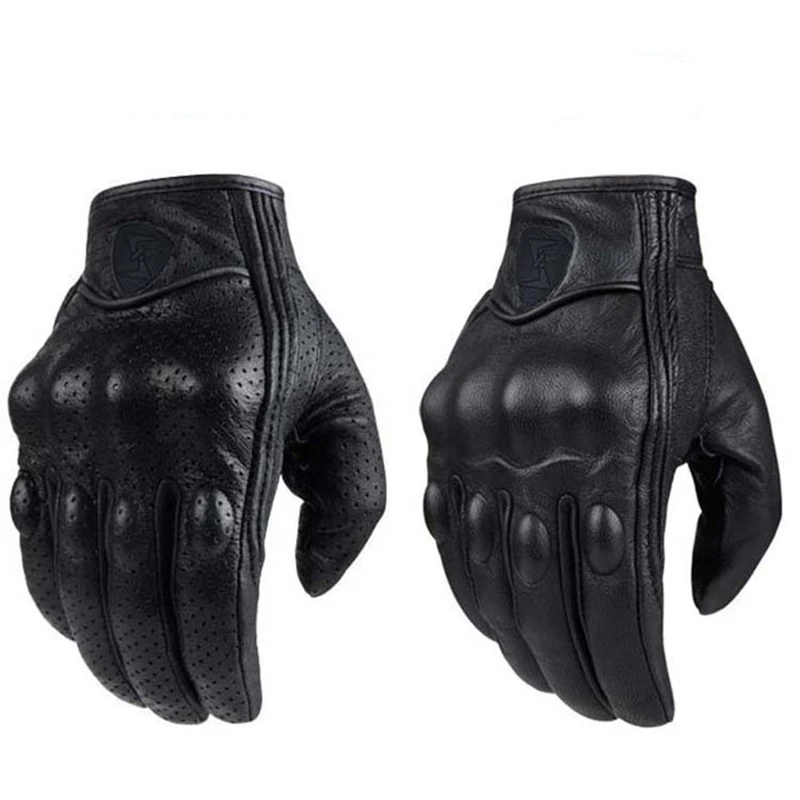 

Retro Pursuit Perforated Real Leather Motorcycle Gloves Moto Waterproof Gloves Motorcycle Protective Gears Motocross Gloves Gift