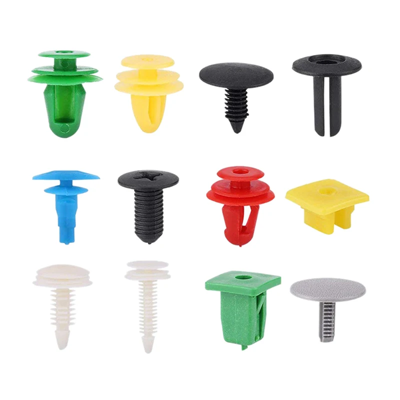 100pcs/set Universal Mixed Car Various Plastic Rivet Fastener Door Push Pin Auto