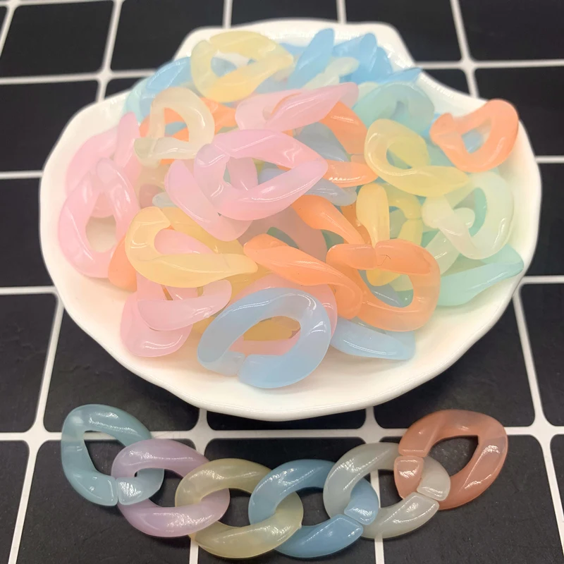 New 20pcs/16x22mm Matte Candy colors Acrylic Chain Links DIY Charm Accessories for Jewelry Making