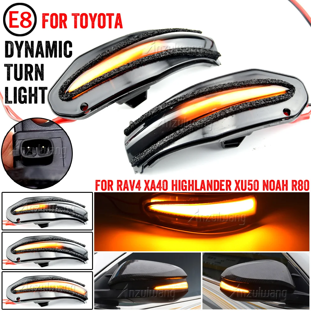 2pcs LED Side Mirror Dynamic Turn Signal Sequential Light For Toyota RAV4 MK4 XA40 2013 2014 2015 2016 2017 2018