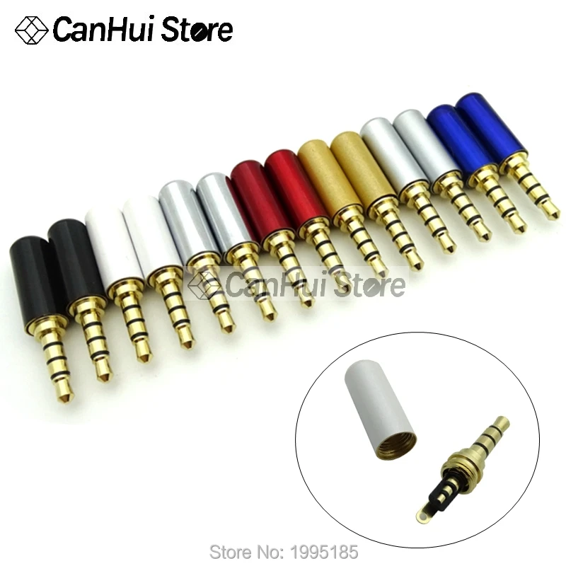 1PCS High quality 3.5mm Plug Audio Jack 4Pole Gold-plated Earphone Adapter For DIY Stereo Headset Earphone/Repair Earphone