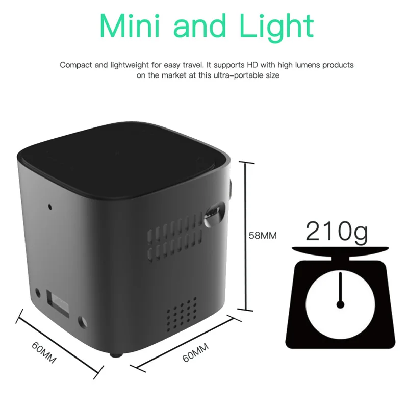 Умный мини-проектор AYISA, 4K телефон, Портативный Pico Cube LED DLP Android, беспроводная поставка с завода, проекторы для кино