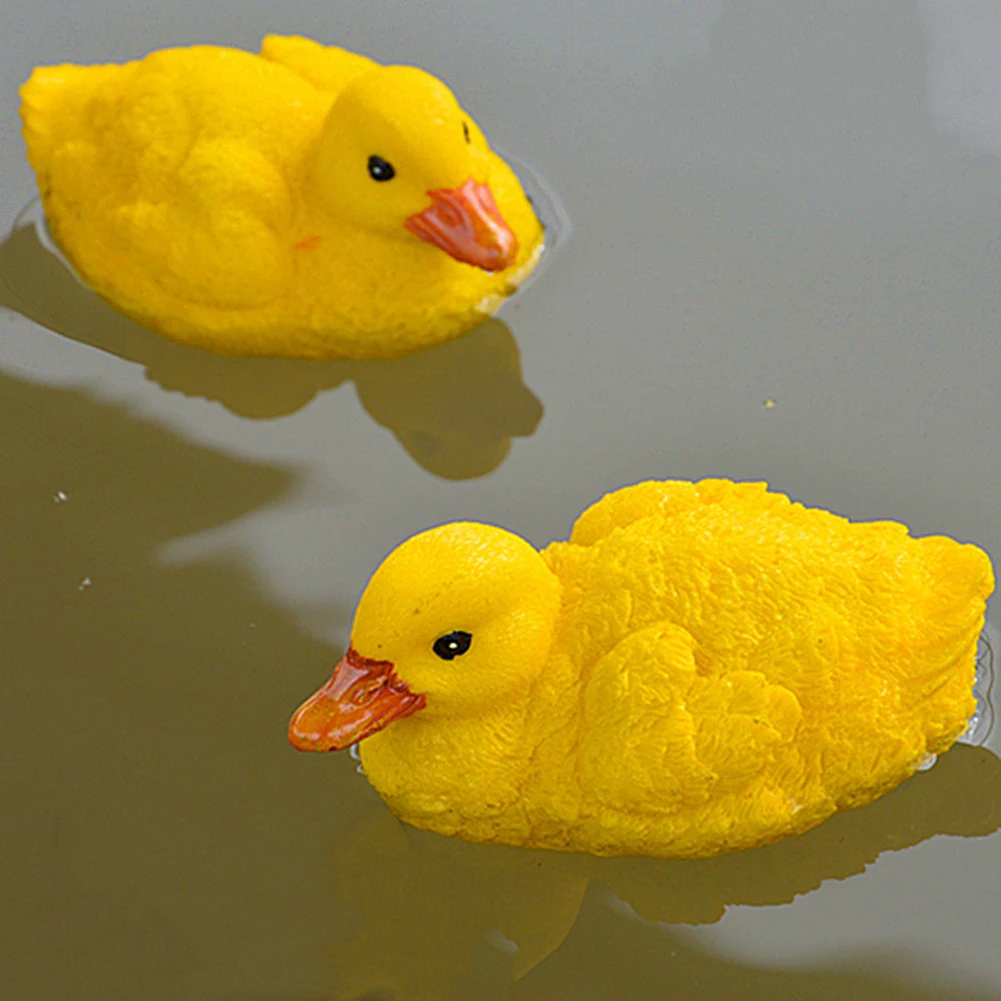 2 Pcs Artificial Floating Resin Yellow Ducks For Pool Lawn Home Garden Decoration Simulated Ornament For Daily Use great