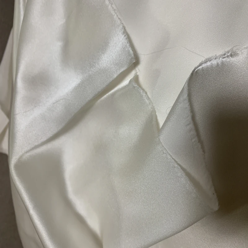 50 Meters 12 Mm Silk Satin Fabric 100%  Mulberry Silk Natural Off White Color  52 Gsm 55'' Width Small Wholesale