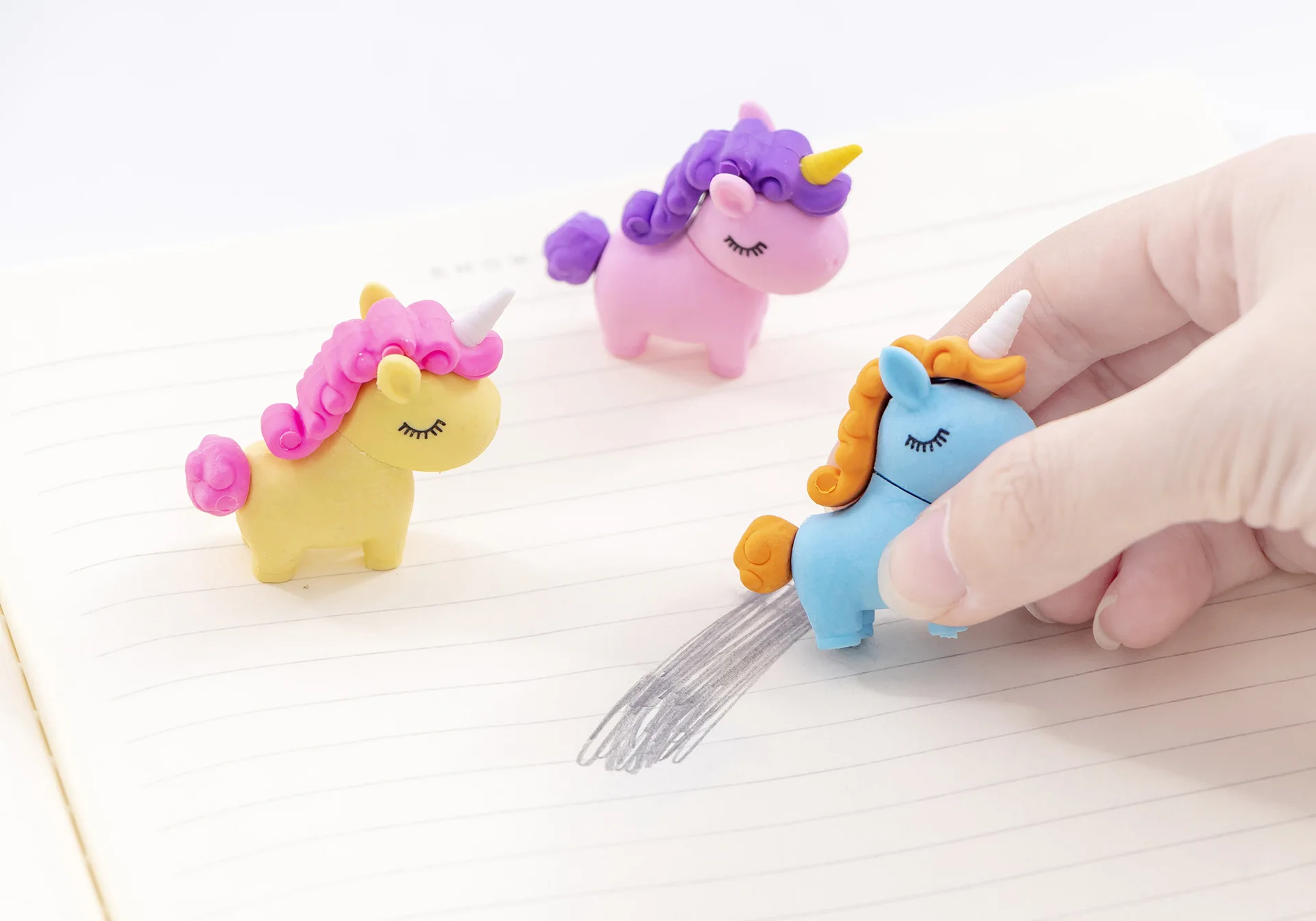 Kawaii bonito unicórnio borracha lápis criativo borracha dos desenhos animados material escolar artigos de papelaria para crianças menino menina borrachas presente