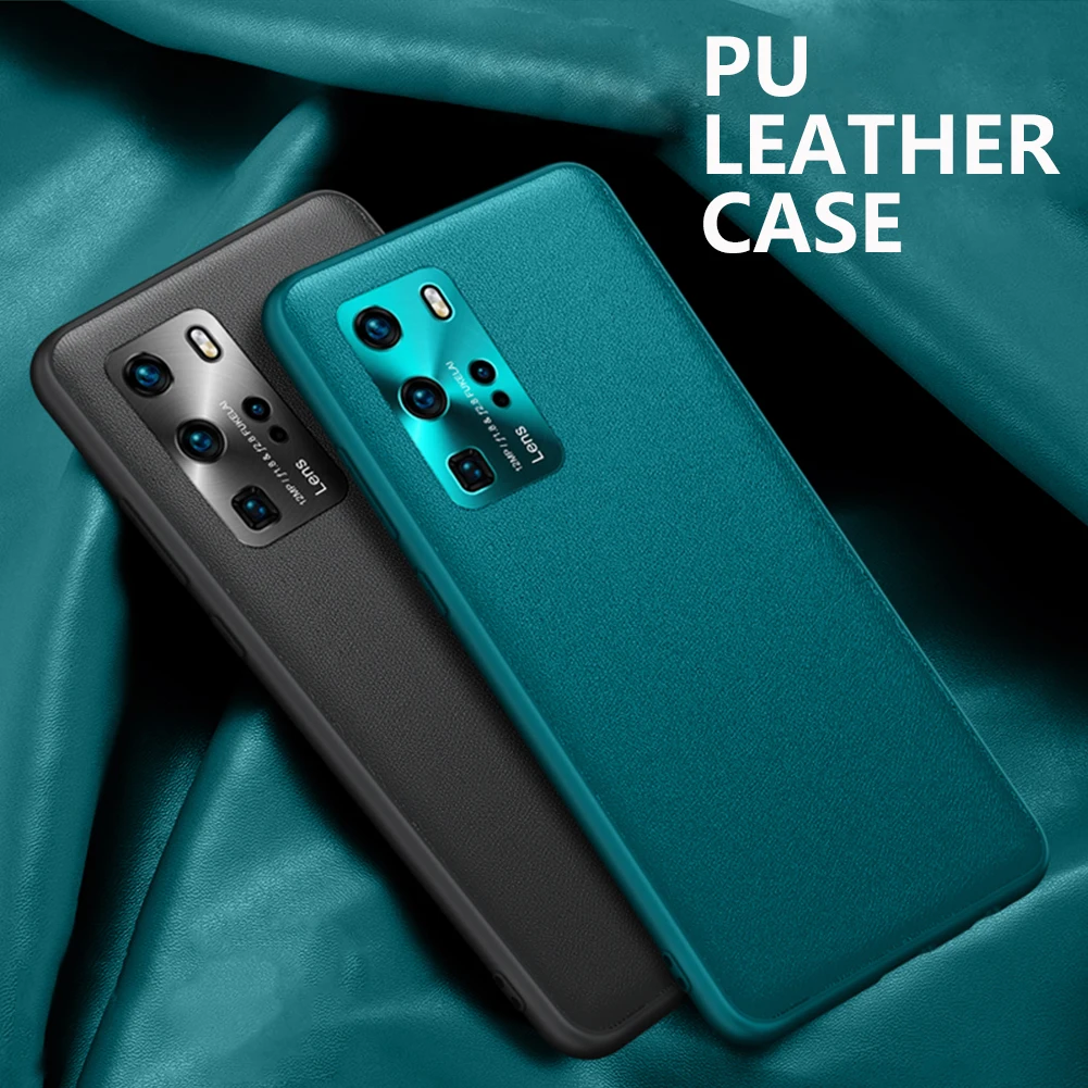 Original Case for Huawei P40 Pro Plus Case Genuine Leather Plating Back Cover Hard Case Protective Capa for P 40 Pro+ Fundas