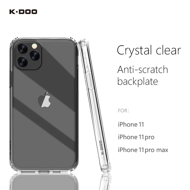 KZDOO Guardian Transparent Back Cover Iphone11/11pro/11promax Crystal Clear Mobile Phone Case Anti-Scratch Anti-Shock Anti-dust