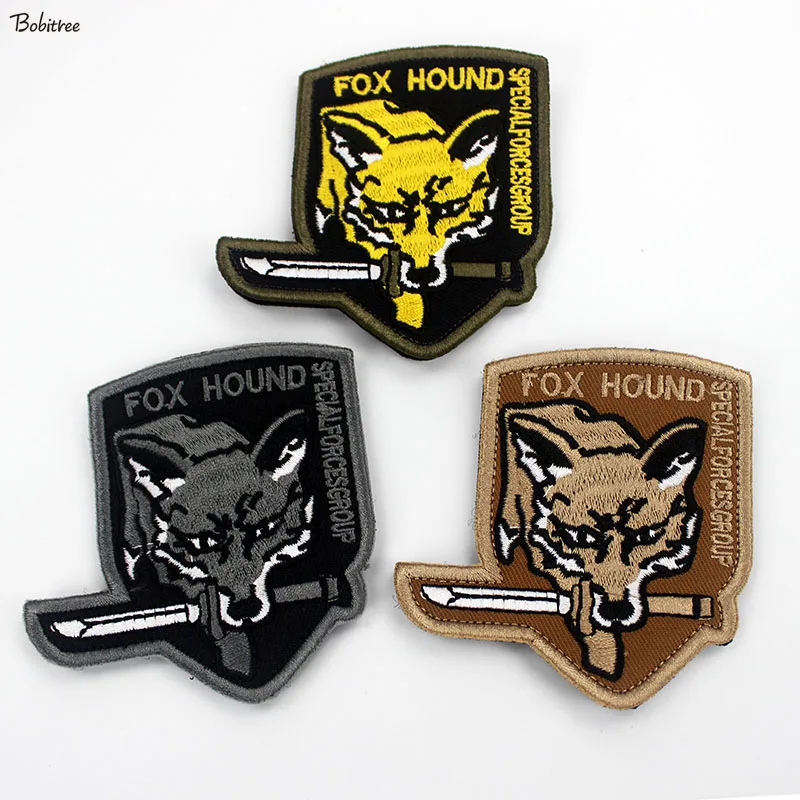 Tactical Foxhound Emblem Patches Armband Hook Loop Badges Special Force Group Stickers For Backpack 3 colors