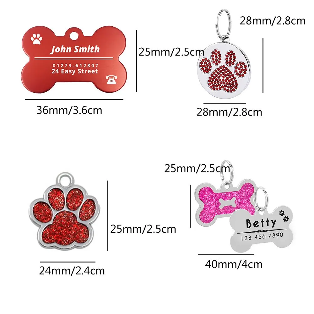 Personalized Dog Tag Stainless Steel Name Engraved ID Tags For Dog Collar Anti-Lost Pet Nameplate Pendant For Pitbull Labrador