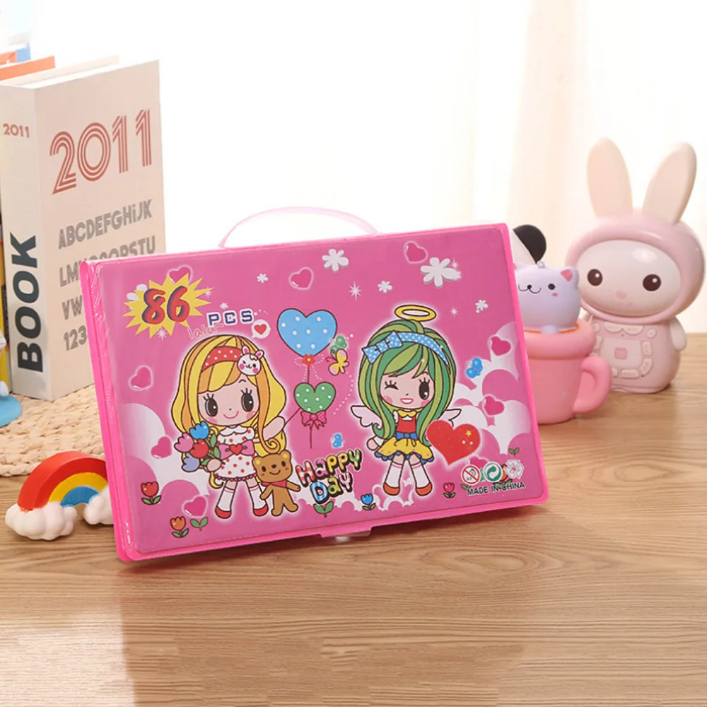 قلم تلوين للأطفال ، قلم تلوين ، فرشاة ، مجموعة أدوات رسم ، مستلزمات رياض الأطفال ، هدية ، 86 قطعة