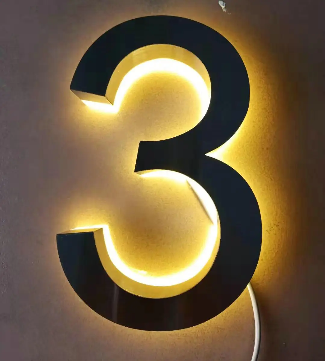 Custom 3D Rvs Signage Metalen Letters Huis Adres Teken Nummer Tag Hotel Home Adres Deur Label