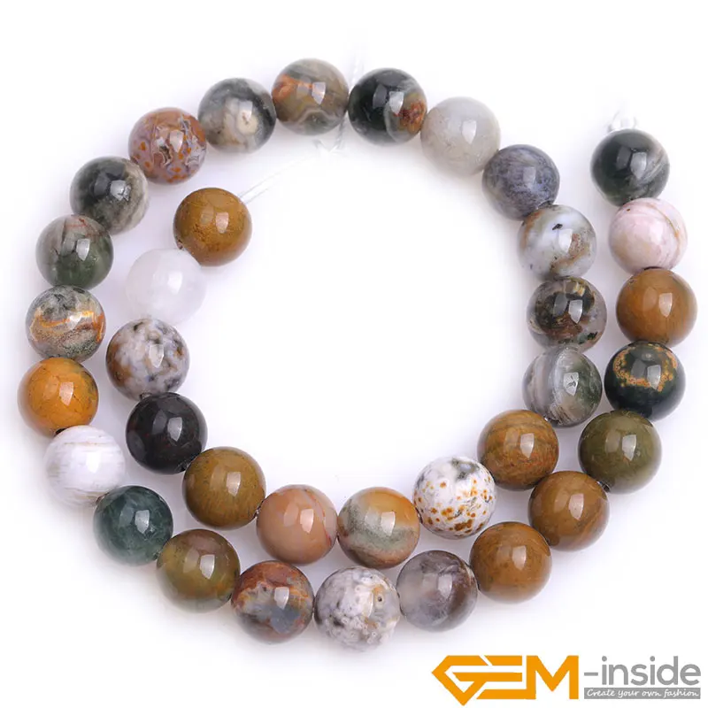 2mm Big Hole Bead Round Multicolor Ocean Agates Beads For Jewelry Making Strand 15 inch DIY Jewelry Bead For Bracelet Necklace