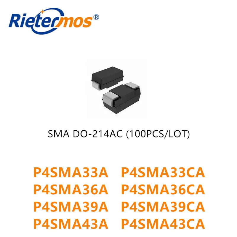 100 Chiếc P4SMA33A P4SMA33CA P4SMA36A P4SMA36CA P4SMA39A P4SMA39CA P4SMA43A P4SMA43CA SMA Chất Lượng Cao