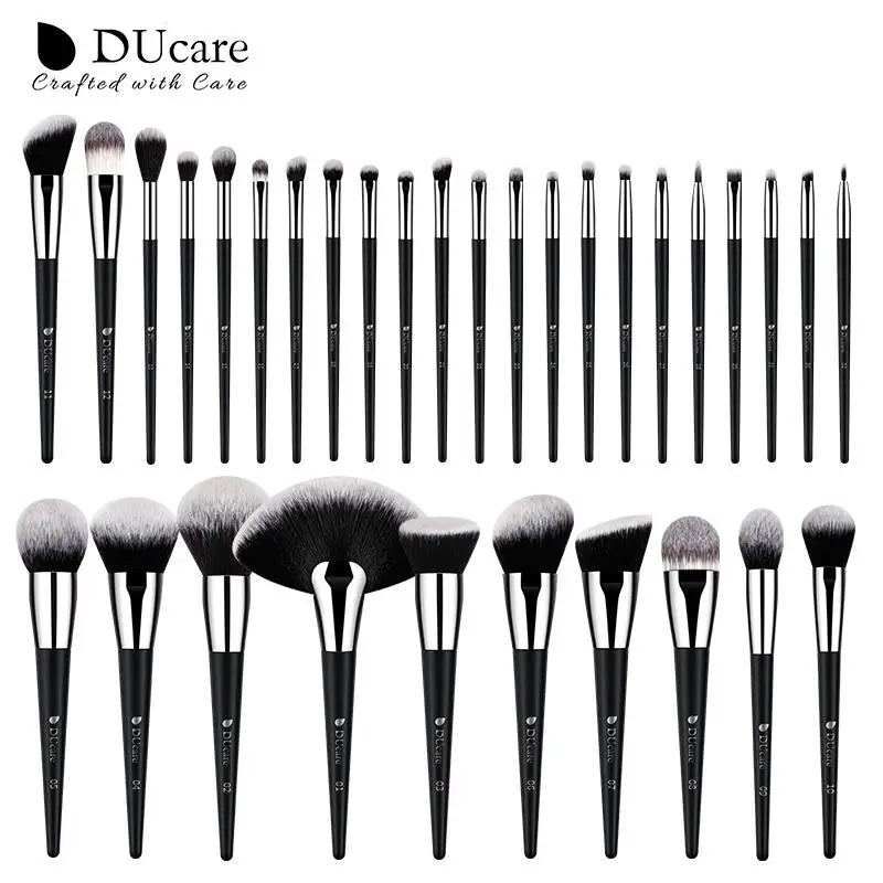 DUcare Chuyên NghiệP Bộ Cọ Trang Điểm 32 Chiếc Cao Cấp Tổng Hợp Tóc Kabuki Đen Phối Concealers Phấn Mắt Phối Nền Bàn Chải