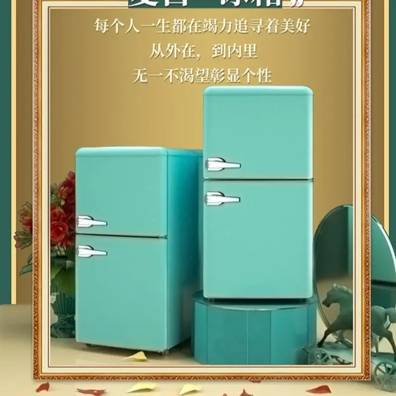 

Chigo 76 litre retro refrigerator small household double door refrigerated frozen dormitory rental mini fridge for room