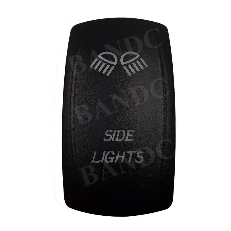 Cover Cap Only! SIDE LIGHTS Laser Etched Rocker Switch Backlit Cover Cap for RV Caravan Trailer Dashboard Switch,Car Accessories