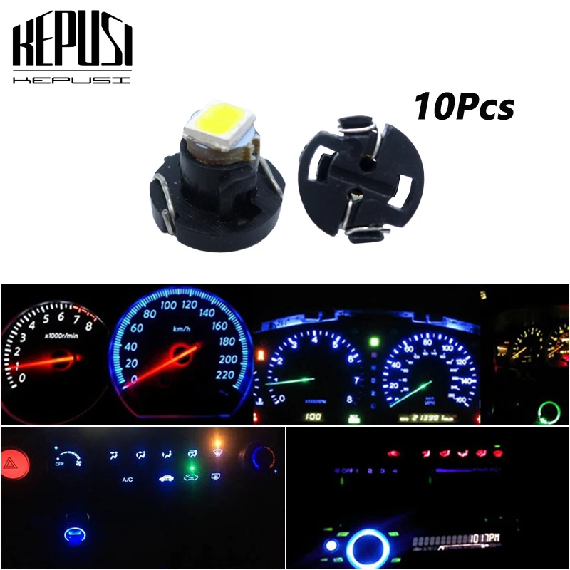 10X T3 T4.2 T4.7 LED Light Dashboard Instrument lamp Neo Wedge Ice Blue Red Green White red Switch Radio Climate Control Bulb