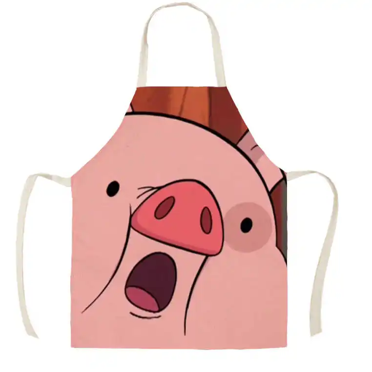 Cute Piggy Pink Pig Apron Adult Kids Kitchen Linen Household Cleaning Ladies Household Cooking Antifouling Apron Wholesale Price