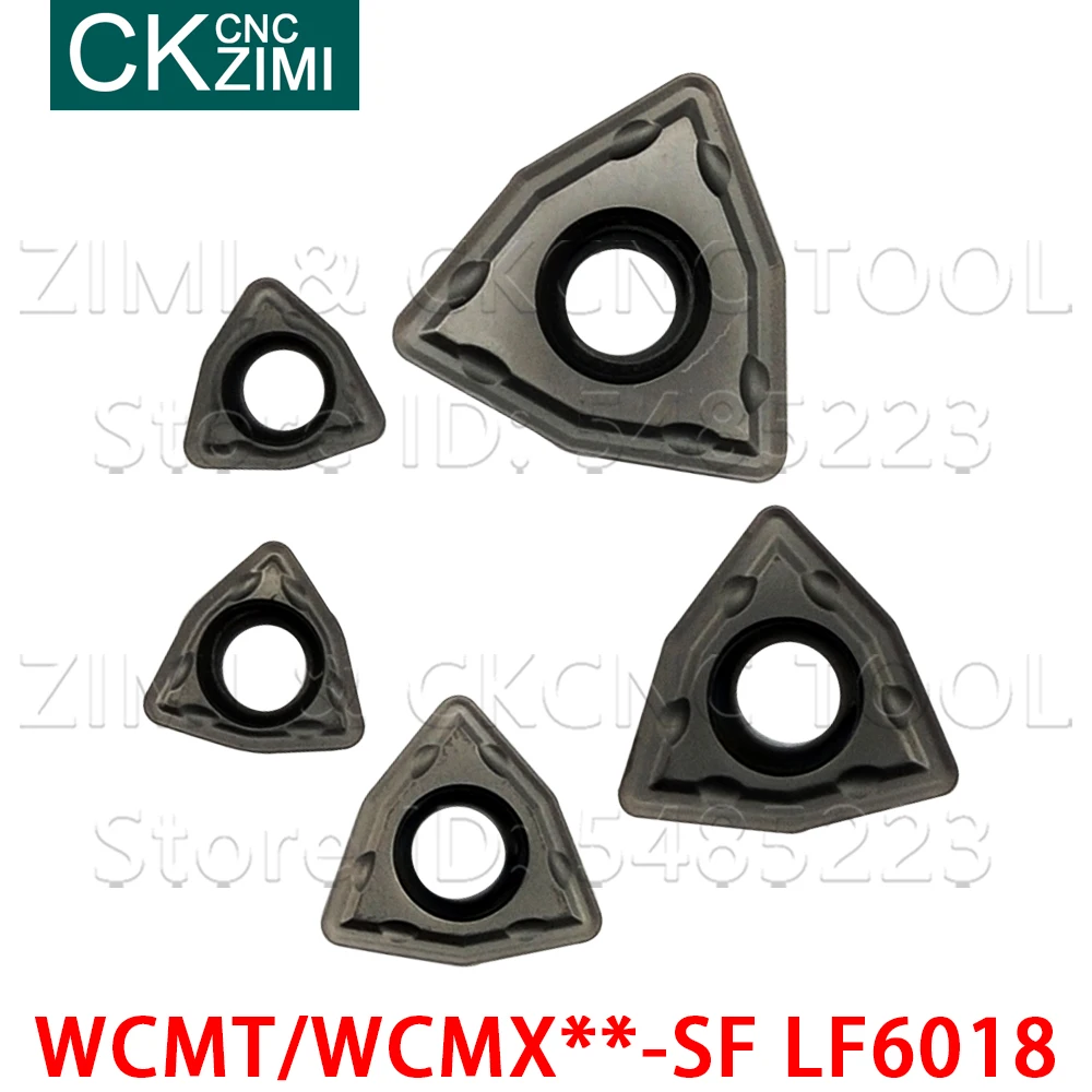 WCMT030208-SF WCMT050308-SF WCMT06T308-SF WCMT080412-SF WCMX040208-SF LF6018 كربيد CNC تحول U الحفر إدراج WCMT WCMX إدراج