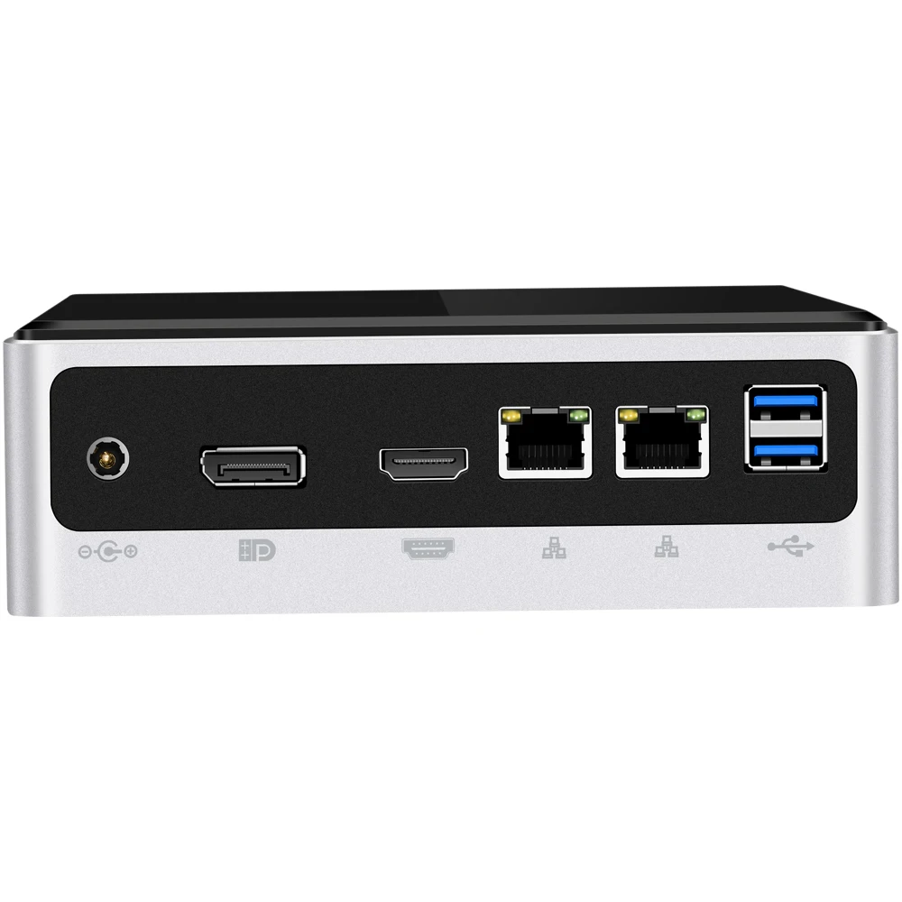 XCY HTPC Mini PC Intel Core i3 7020U i3 8145U Micro Desktop Computers Industriële 2 Lan-poort Windows 10 Pro Linux Dun