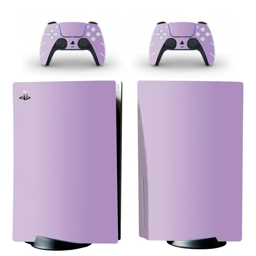 Pure Purple Color PS5 Standard Disc Edition Skin Sticker Decal for PlayStation 5 Console & Controller PS5 Skin Sticker Vinyl