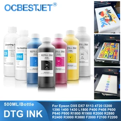 500ML DTG Ink DX5 DX6 DX7 TX800 5113 4720 I3200 Printhead For Epson L800 1390 R1900 R2000 F2000 F2100 Textile InK Garment Ink